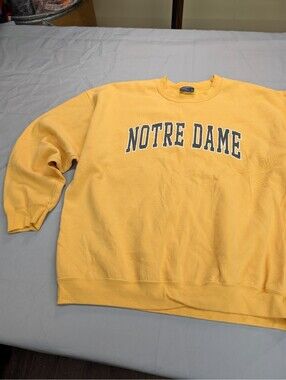 Notre Dame MV Sport Crewneck Sweatshirt XL Yellow College